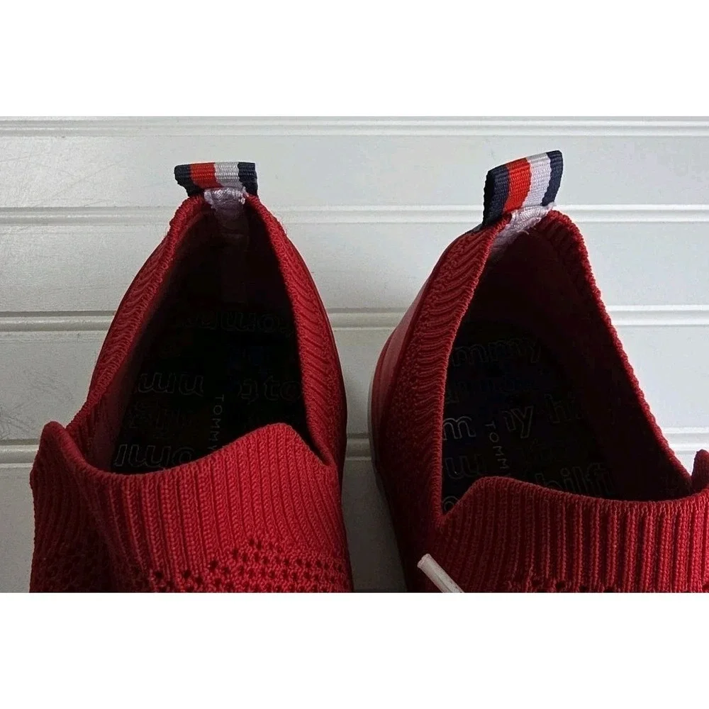 Tommy‎ Hilfiger twGESSIE Red Mesh Sneakers Logo Lace Up Size 9.5 Men